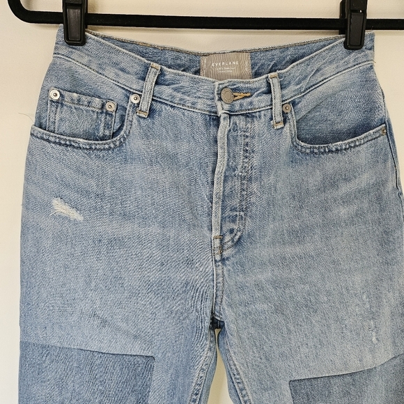 EUC EVERLANE The 90’s Cheeky Cropped Patchwork Jeans Sz 26 - Picture 3 of 13